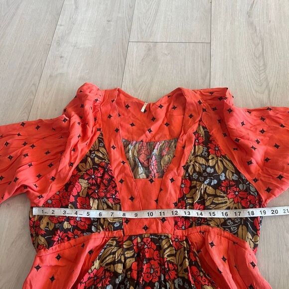 Free People Tallula Cherry Combo Dress Size Large Mini Boho - Picture 3 of 10